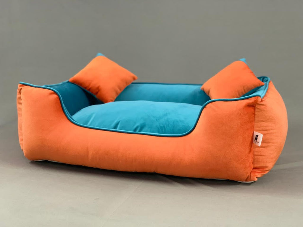 BNB Belgium Coral and turquoise Dog Bed - Bark N' Bones By Bella