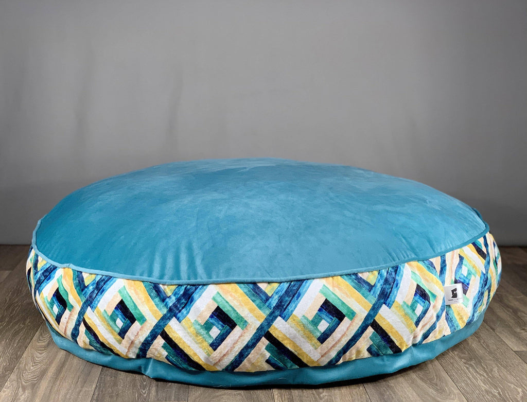 BNB Turquoise Round Bed - For Medium and Maxi Breeds - Bark N' Bones By Bella